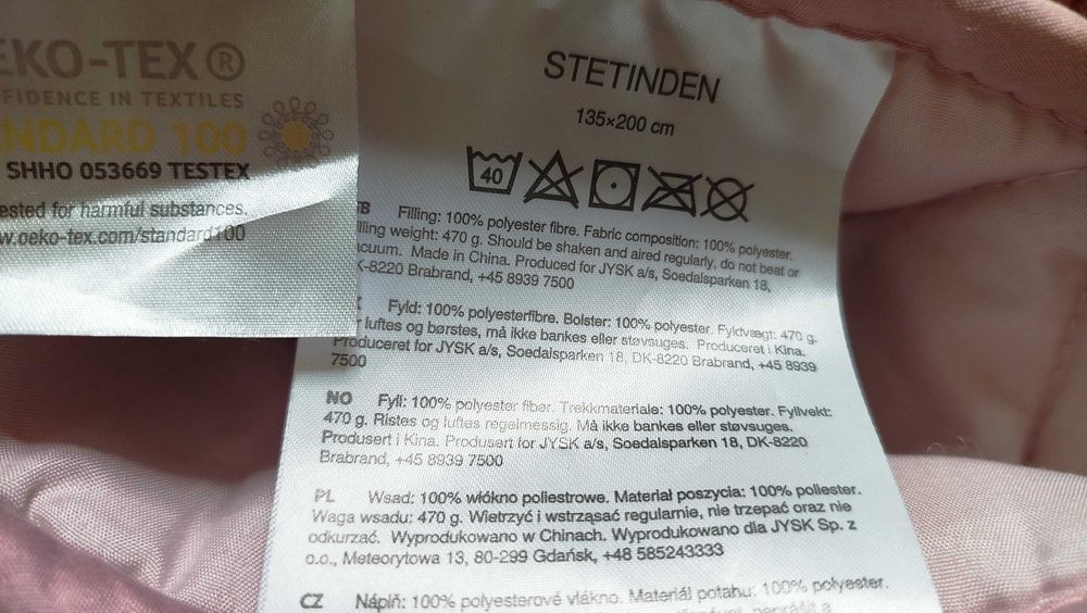 2x Kołdra Oeko-Tex Stetinden 135X200