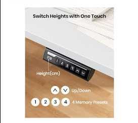 Secretária/mesa de escritório com ajuste de altura elétrico