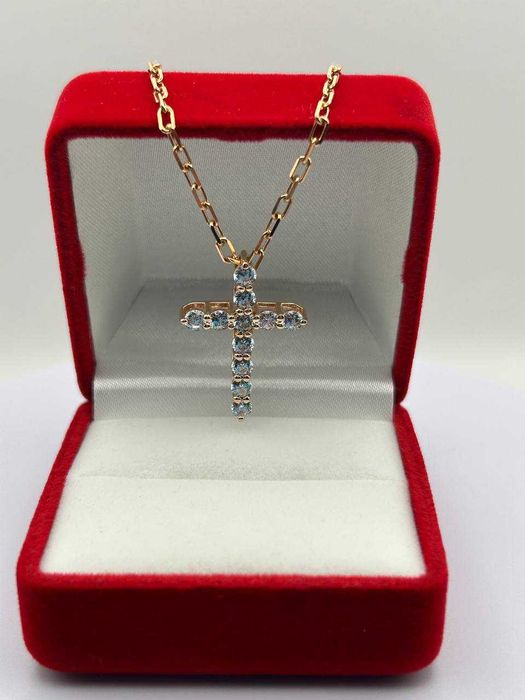 Золотий ланцюжок з хрестиком, вага 6,65 грам, артикул 35