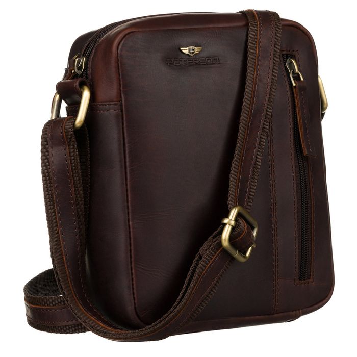 torba męska skórzana zapinana suwakiem - peterson