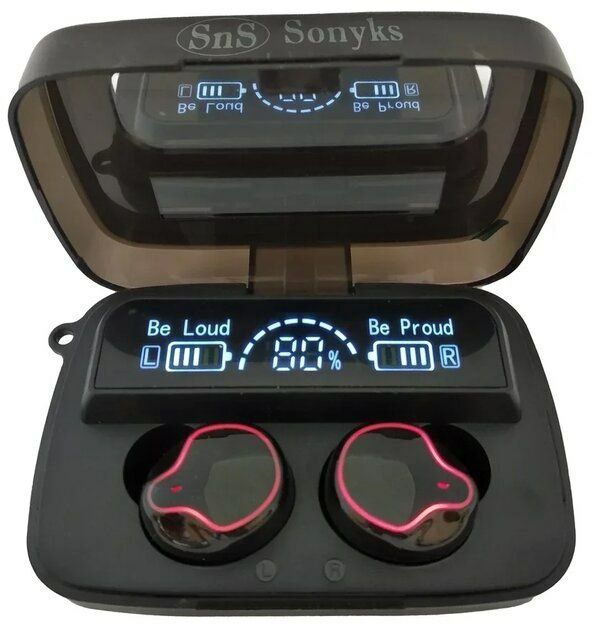 Беспроводные наушники Sonyks M9 с Power bank 2000 мАч, фонарик, зеркал