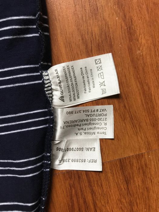 [Quebramar] Polo cintado azul escuro às riscas original