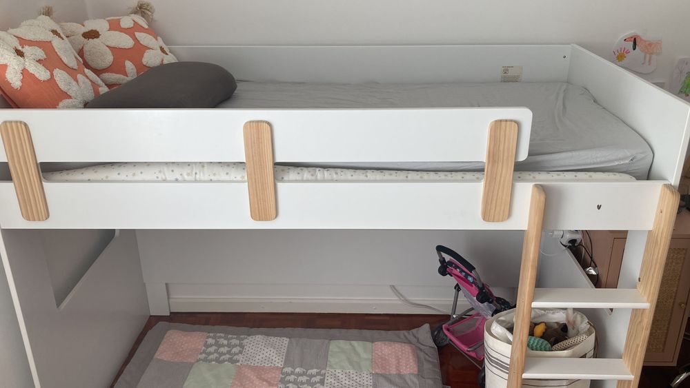 Cama mezanino meia-altura Montessori Vertbaudet