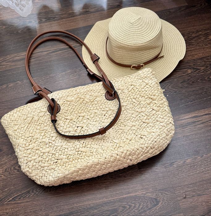 Комплект соломяна шляпа та сумка