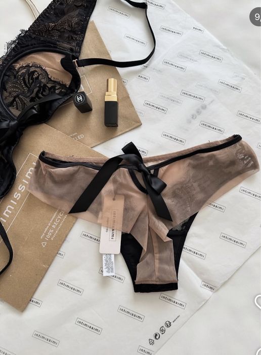 Intimissimi преміум шовк бюстгалтер бандо трусики набір,оригінал,люкс