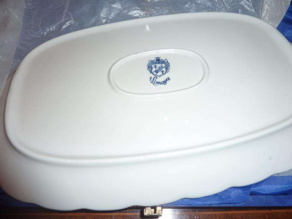 Travessa porcelana t. Limoges Disfer nova c/ estojo