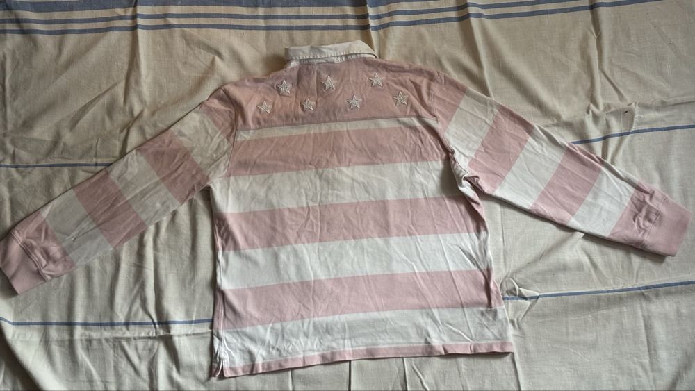 Жіноче поло GANT Woman, 2XL, рожево-біле, довгий рукав