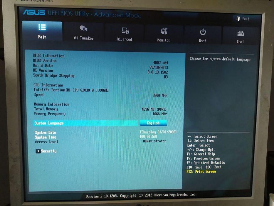 Компьютер Asus  Intel  s1155,G2030.4Gd ddr3