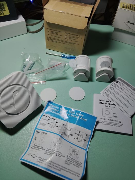 Mini alarm dwie czujki ruchu bezprzewodowe