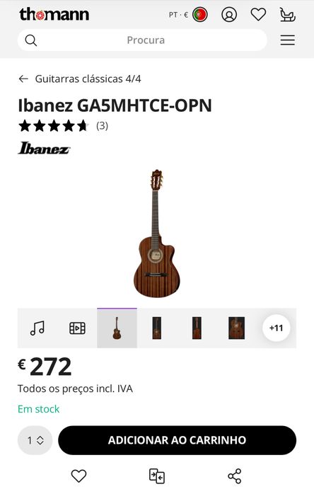 Ibanez GA5MHTCE-OPN - Guitarra Electro Classica com Setup perfeito.