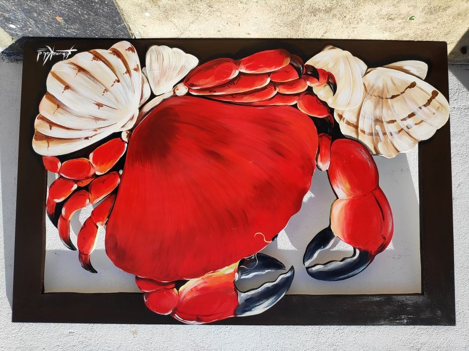 Quadro grande  em Madeira recortada com  Pintura a mão 120 X 80cm