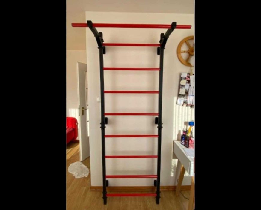 Drabinka gimnastyczna z drążkiem mocna dla dzieci dorosłych na prezent