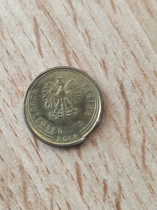 Moneta 1 Grosz 2018 - DESTRUKT MENNICZY (Wykrawka / Wada krążka)