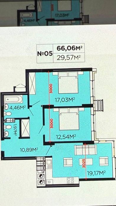2-кімнатна квартира за адресою (площа 66,5 м²) - Atlanta.ua - фото 3