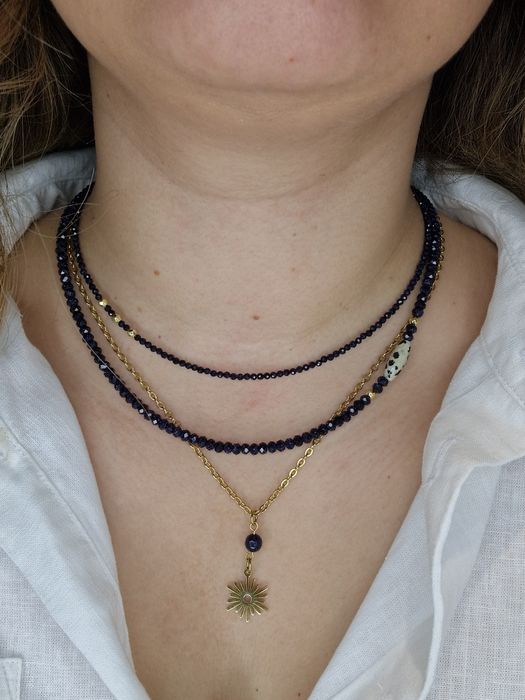 Zestaw naszyjników z kamieni naturalnych Noc Kairu