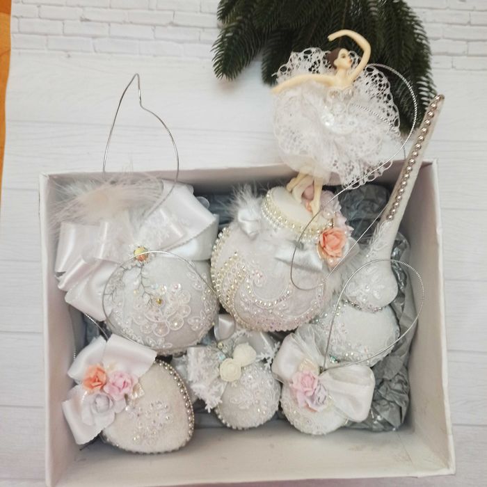 Уникальный набор новогодних игрушек, декор для дома, елочные шары.