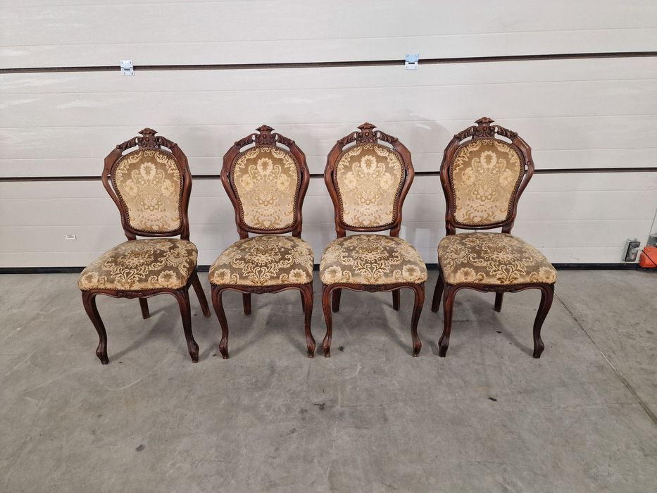 Stół z  czterema krzesłami Włoski oryginał Ludwik Barok