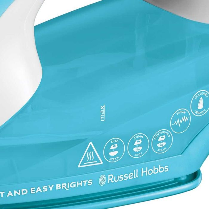 Russell Hobbs żelazko parowe 2400W, Light & Easy Brights Aqua