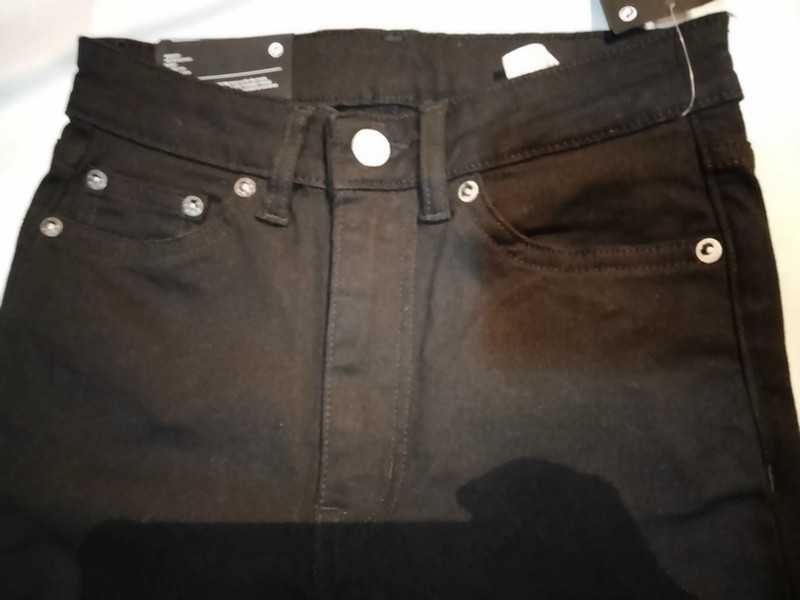 Jeansy damskie skinny czarne Weekday 24/30  nowe z defektem