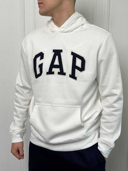 Стильна Худі Gap Optic White, утеплена мікрофлісом