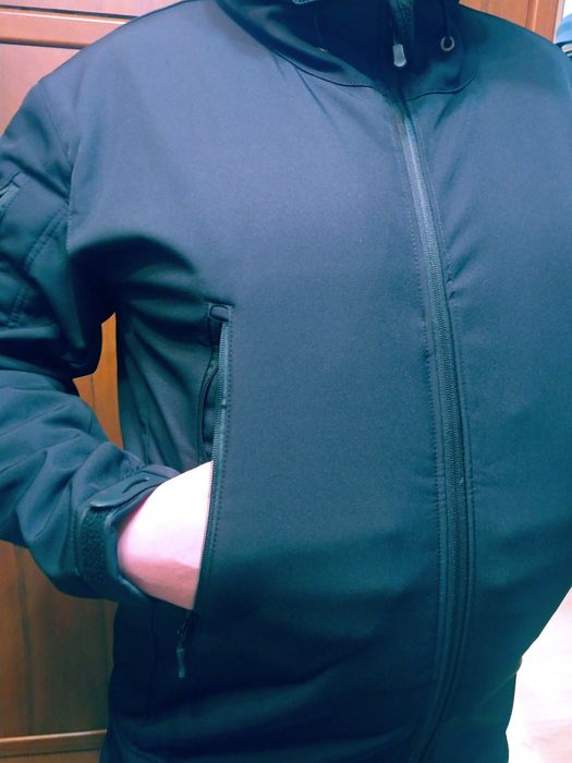 Komplet Softshell Taktyczny Męski Kurtka i Spodnie z Polarem carny 3XL