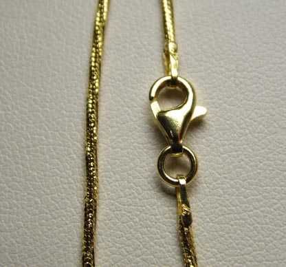 Łańcuszek okrągła diamentowana linka żyłka srebro złocone 48 cm.