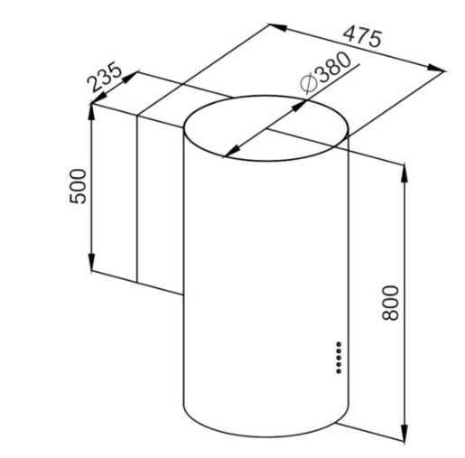 okap VDB Still czarny tuba