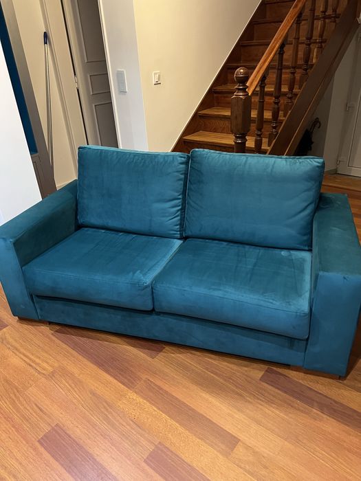 Sofá camurça 3 lugares