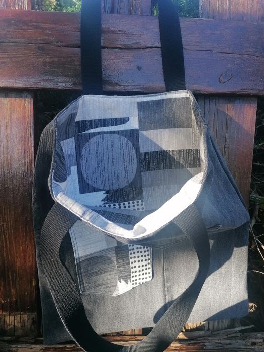 Totebag / Saco de alças ganga preta