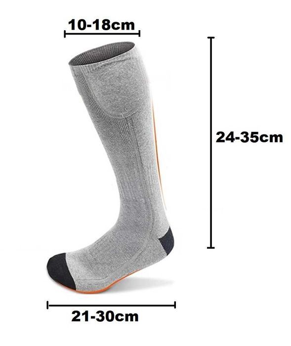 Podgrzewane skarpety elektryczne szare getry bawełniane