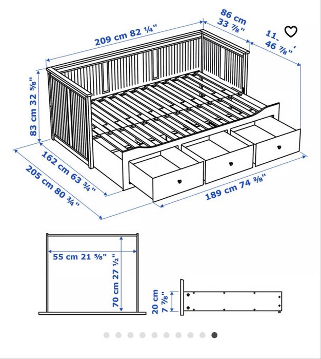 Cama hemnes 80/160x200