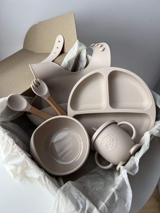 Силіконовий дитячий посуд, набір дитячого силіконового посуду