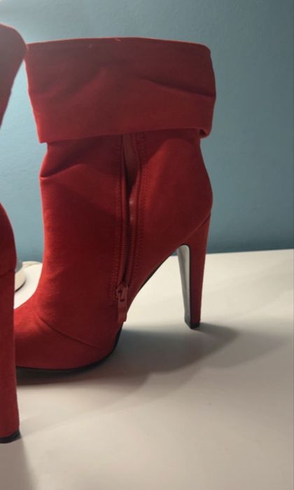 Czerwone botki zimowe #DeeZee