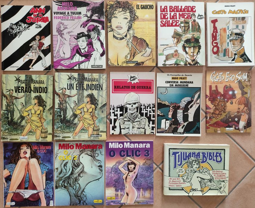 Banda desenhada Bilal, Manara, Pratt, e mais (35 livros)