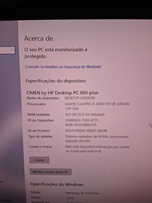 HP OMEN 880 Computer + 22" Asus Monitor + HP Keyboard + Mouse64332097479043124