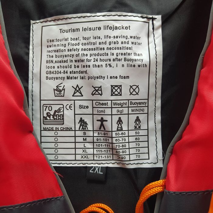 Kapok, kamizelka ratunkowa,2XL, powyżej 90 kg.
