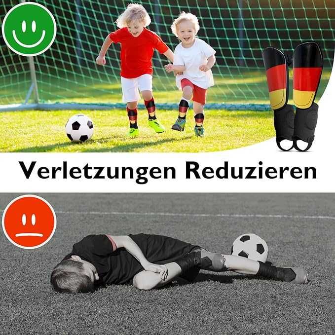 Ochraniacze dla dzieci do piłki nożnej z Flagą Niemiec.