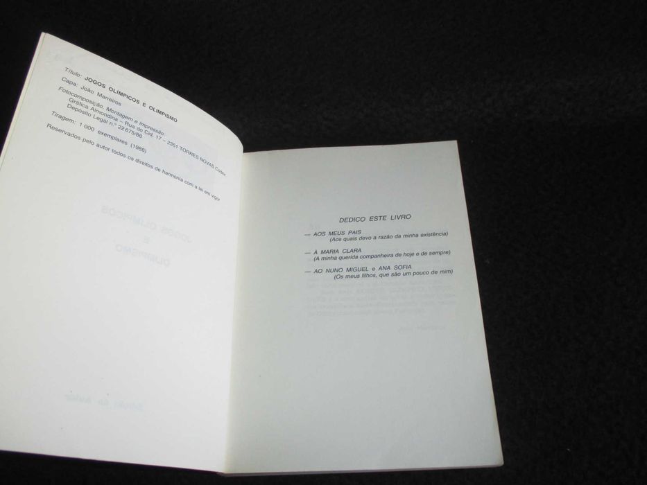 Livro Jogos Olímpicos e Olimpismo João Marreiros 1ª edição 1988