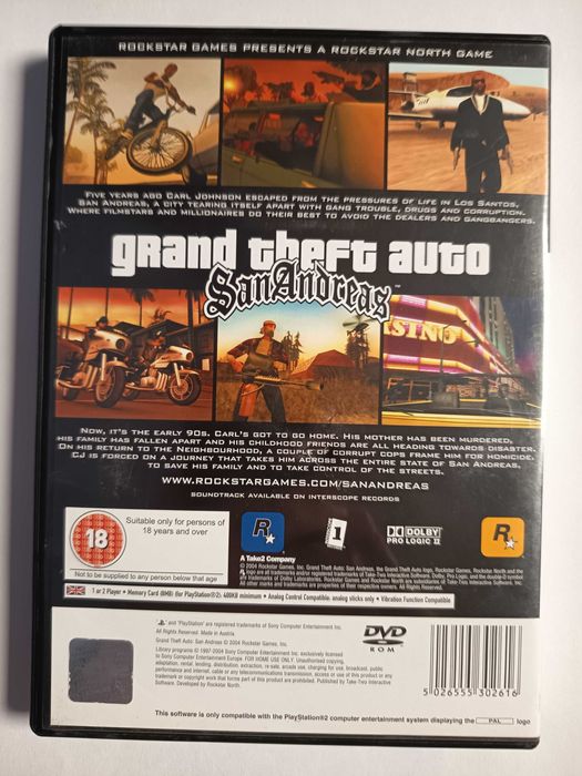 Grand Theft Auto San Andreas PS2 angielska komplet z mapa (2)