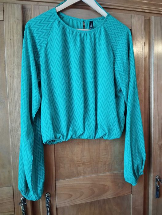 Camisola Feminina Verde com Estampa Chevron