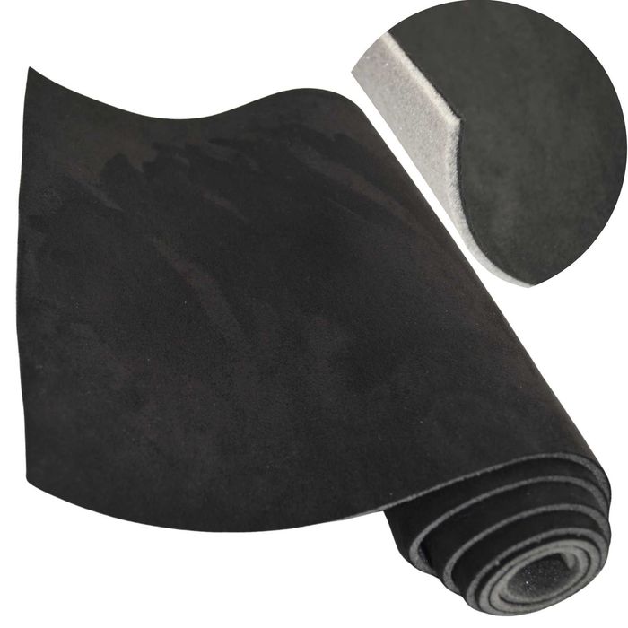 Tkanina na podsufitkę samochodową – czarny zamsz na piance 4 mm | 150 cm | PREMIUM