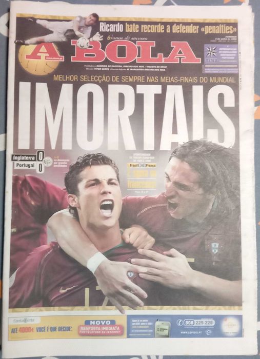 7 jornais A Bola Portugal no mundial 2006