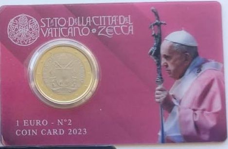 Vaticano moeda 1€- S. S. Papa Francisco Conjunto 4 Coincard