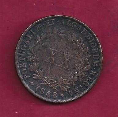 MONARQUIA  D.  MARIA II  XX  REIS  1848  BONITA