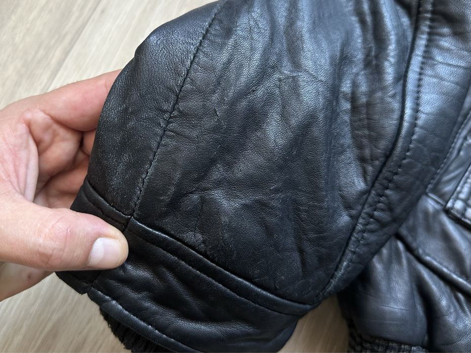 Шкіряна куртка бомбер Q-21 swiss leather jacket