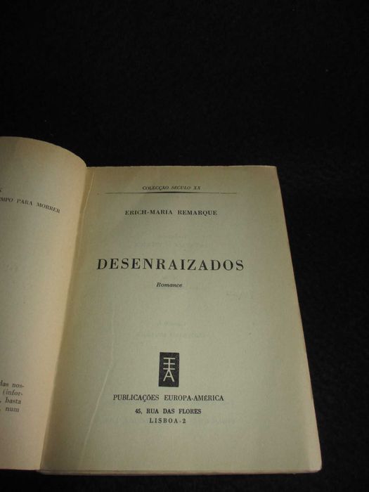 Livro Desenraizados Erich Maria Remarque 1960