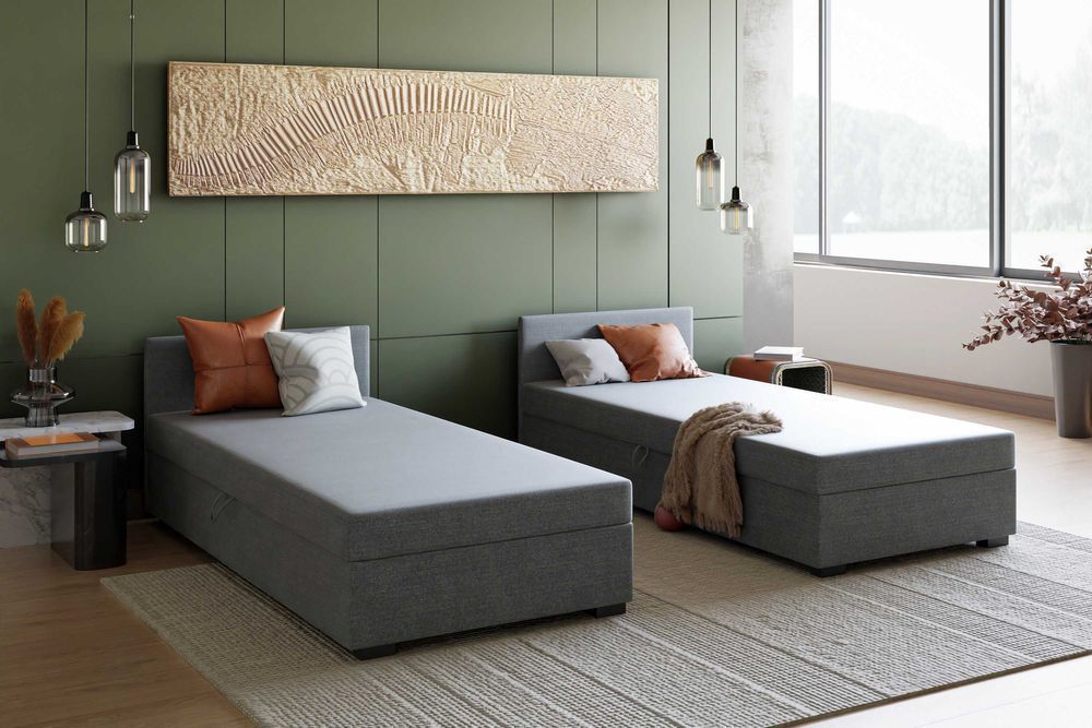 Tapczan jednoosobowy EKO łóżko hotelowe sofa kanapa pojedyncze SOLIDNE