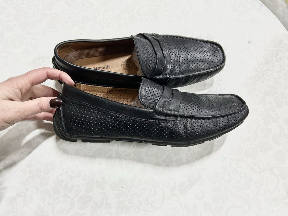 Шкіряні чоловічі макасини лофери 40р