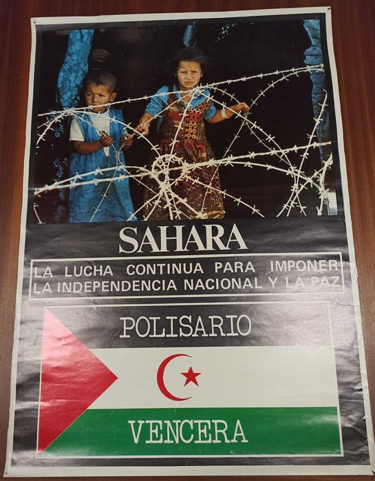 Cartaz de apoio à POLISARIO - SAHARA OCIDENTAL com 70 x 50 cm