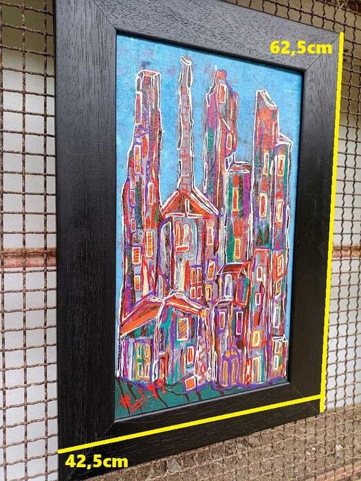 Pintura a óleo sobre platex datado e assinado